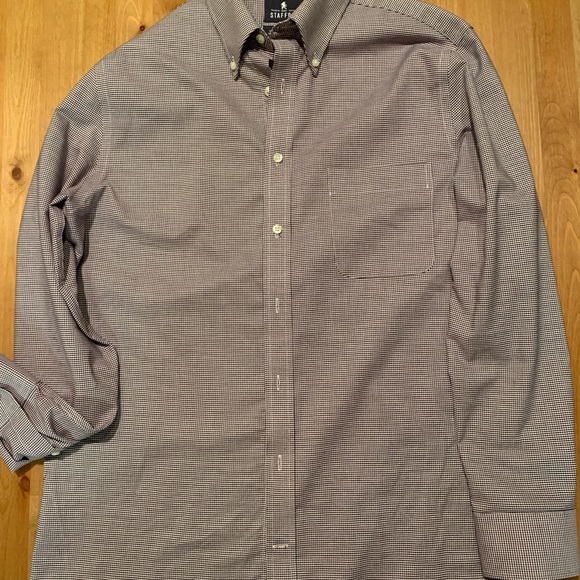 Stafford Mens Point Collar Long Sleeve Plaid, Size 15 1/2 fitted - Picture 2 of 2